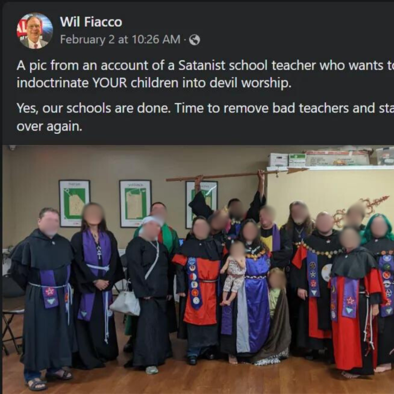 Screen shot of Mr. Fiacco's post stating that only Christians should be teachers